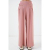 Kadın Geniş Paça Pileli Pantolon 6718 - Gül Kurusu