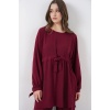 Kadın Uzun Tunik Pantolon İkili Takım 6719 - Bordo