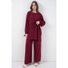 Kadın Uzun Tunik Pantolon İkili Takım 6719 - Bordo