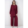 Kadın Uzun Tunik Pantolon İkili Takım 6719 - Bordo