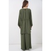 Kadın Uzun Tunik Pantolon İkili Takım 6719 - Haki