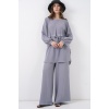 Kadın Uzun Tunik Pantolon İkili Takım 6719 - Gri