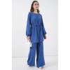 Kadın Uzun Tunik Pantolon İkili Takım 6719 - İndigo