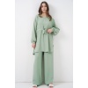 Kadın Uzun Tunik Pantolon İkili Takım 6719 - E.Yeşil