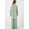 Kadın Uzun Tunik Pantolon İkili Takım 6719 - E.Yeşil