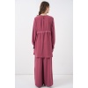 Kadın Uzun Tunik Pantolon İkili Takım 6719 - Gül Kurusu