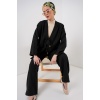 Kadın Keten Kimono İkili Takım 6727 - Siyah
