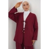 Kadın Keten Kimono İkili Takım 6727 - Bordo