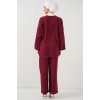 Kadın Keten Kimono İkili Takım 6727 - Bordo