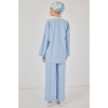 Kadın Keten Kimono İkili Takım 6727 - Mavi