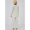 Kadın Keten Kimono İkili Takım 6727 - Ekru