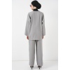 Kadın Keten Kimono İkili Takım 6727 - Gri
