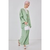 Kadın Keten Kimono İkili Takım 6727 - E.Yeşil