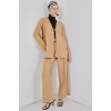 Kadın Keten Kimono İkili Takım 6727 - Bisküvi