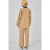 Kadın Keten Kimono İkili Takım 6727 - Bisküvi