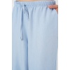 Kadın Geniş Paça Keten Pantolon 6735 - Mavi