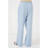 Kadın Geniş Paça Keten Pantolon 6735 - Mavi