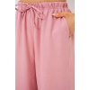 Kadın Geniş Paça Keten Pantolon 6735 - Pudra