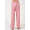 Kadın Geniş Paça Keten Pantolon 6735 - Pudra