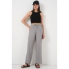 Kadın Geniş Paça Keten Pantolon 6735 - Gri
