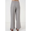 Kadın Geniş Paça Keten Pantolon 6735 - Gri