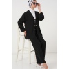 Kadın Ayrobin Kimono Pantolon İkili Takım 6739 - Siyah