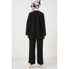 Kadın Ayrobin Kimono Pantolon İkili Takım 6739 - Siyah