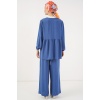 Kadın Önü Bağcıklı Tunik Pantolon İkili Takım 6744 - İndigo