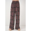 Kadın Desenli Viskon Pantolon 6749 - Siyah