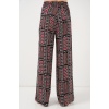 Kadın Desenli Viskon Pantolon 6749 - Siyah