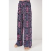 Kadın Desenli Viskon Pantolon 6749 - Lacivert