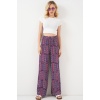 Kadın Desenli Viskon Pantolon 6749 - Mor