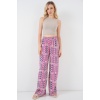 Kadın Desenli Viskon Pantolon 6749 - Fuşya
