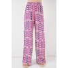 Kadın Desenli Viskon Pantolon 6749 - Fuşya