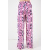Kadın Desenli Viskon Pantolon 6749 - Fuşya