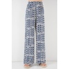 Kadın Desenli Viskon Pantolon 6749 - Krem