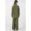 Kadın Bağcıklı Tunik Pantolon İkili Takım 6752 - Haki