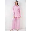 Kadın Bağcıklı Tunik Pantolon İkili Takım 6752 - Pudra