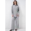 Kadın Bağcıklı Tunik Pantolon İkili Takım 6752 - Gri