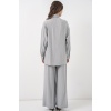 Kadın Bağcıklı Tunik Pantolon İkili Takım 6752 - Gri