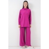 Kadın Bağcıklı Tunik Pantolon İkili Takım 6752 - Fuşya