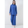 Kadın Bağcıklı Tunik Pantolon İkili Takım 6752 - İndigo