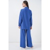 Kadın Bağcıklı Tunik Pantolon İkili Takım 6752 - İndigo