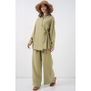 Kadın Bağcıklı Tunik Pantolon İkili Takım 6752 - E.Yeşil