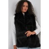 6804 Kadın Kürklü Yelek - Siyah