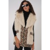 6806 Suni Kürk Yelek - Krem