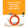 120 W Şarj ve Veri Aktarımı Kablo– 3 Başlıklı Çok Amaçlı Kablo Yüksek Hızlı