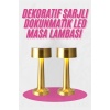 Altın Rengi Masa ve Gece Lambası Dokunmatik Şarjlı Masa Lambası