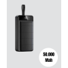 Yüksek Kapasiteli 50.000 mAh Powerbank – Type-C, Lightning ve Micro USB Uyumlu, Çoklu Cihaz Şarj Özellikli