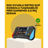 Taşınabilir El Konsolu 500 Oyunlu – Geniş Ekran ve Uzun Pil Ömrü